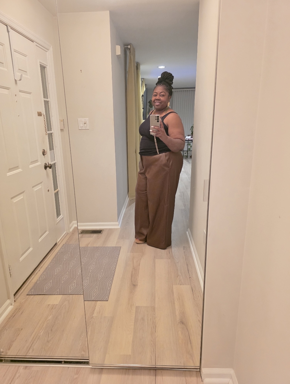 Eloquii Brown Wide-Leg Faux Leather Pants